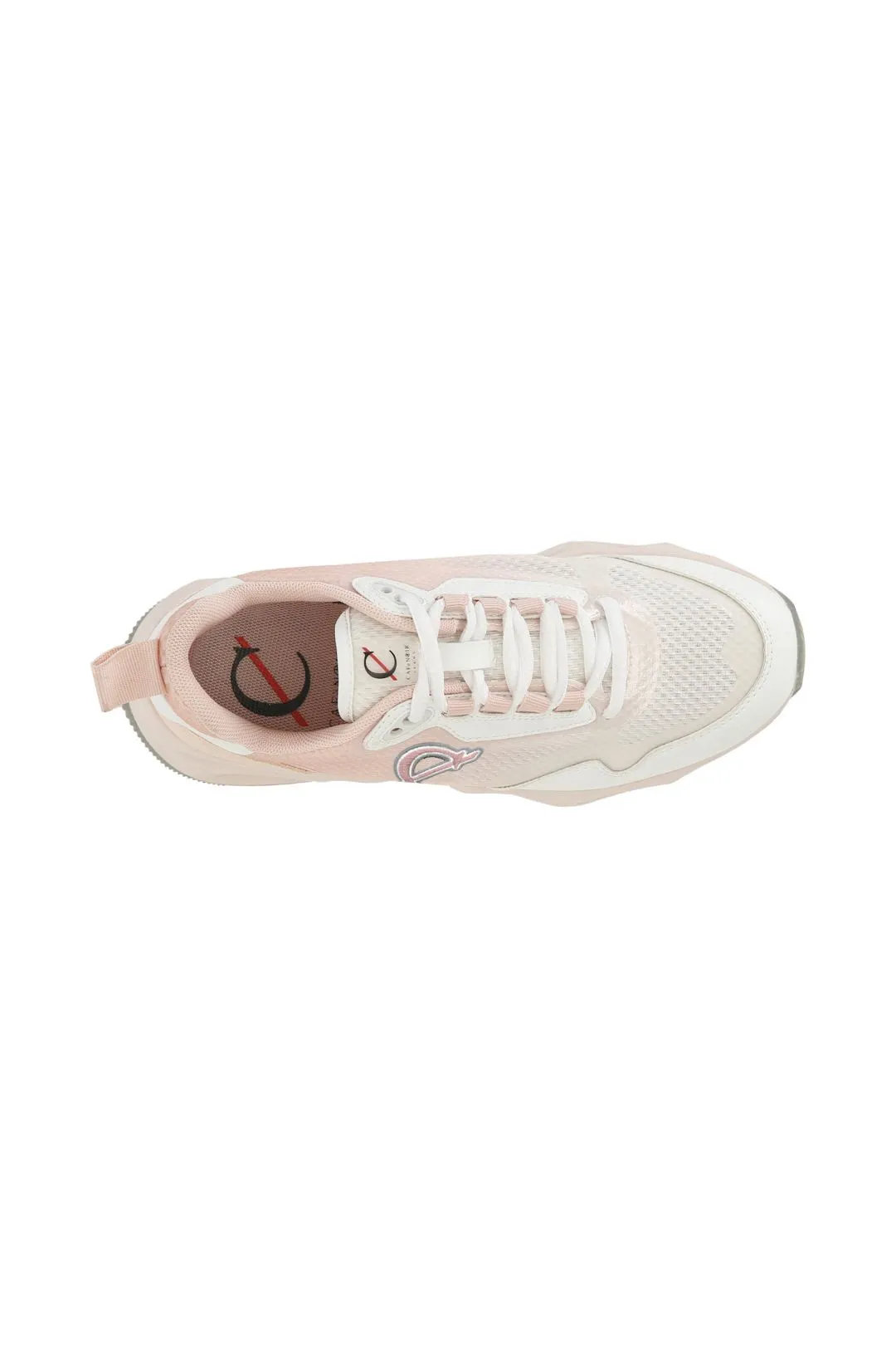 scarpe running in tessuto cipria