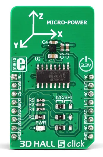 Scheda di valutazione 3D HALL 5 CLICK MikroElektronika