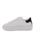 Sneakers D.A.T.E. SFERA PATENT in pelle e vernice bianco e nero