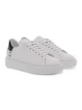 Sneakers D.A.T.E. SFERA PATENT in pelle e vernice bianco e nero