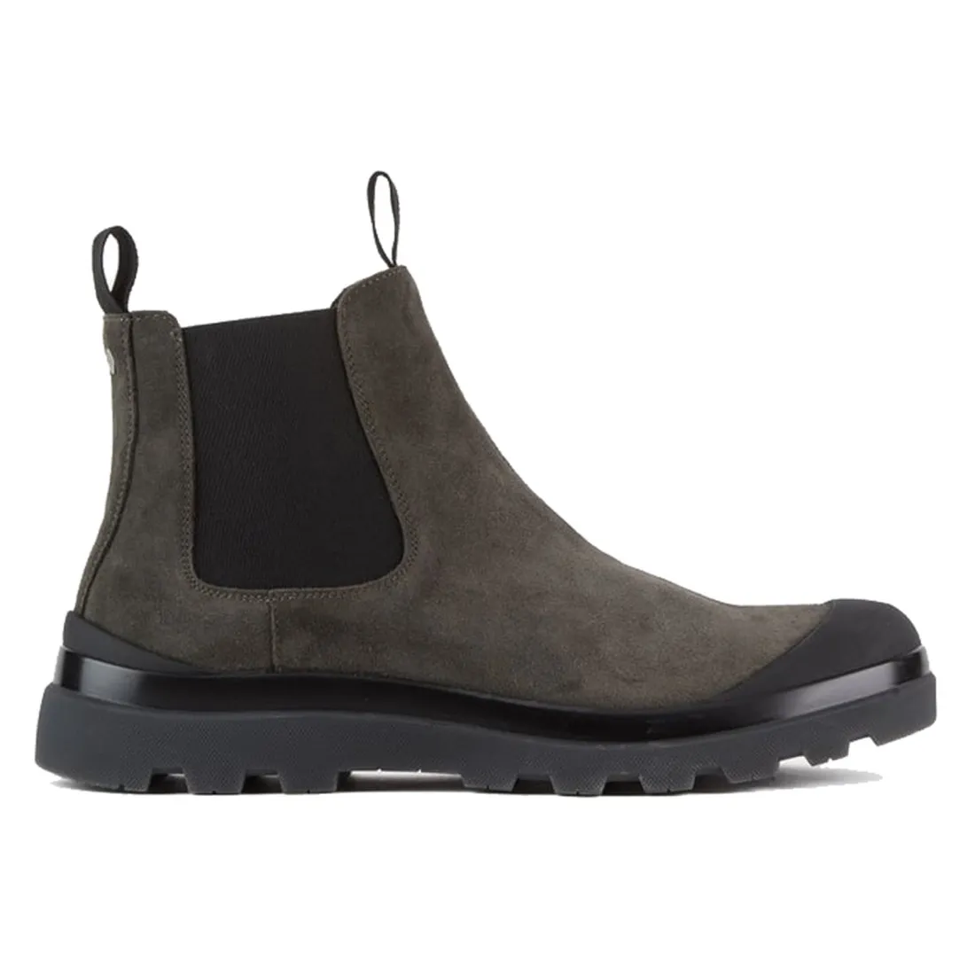 Stivaletti Beatle Panchic P03 in suede khaki con puntale in gomma
