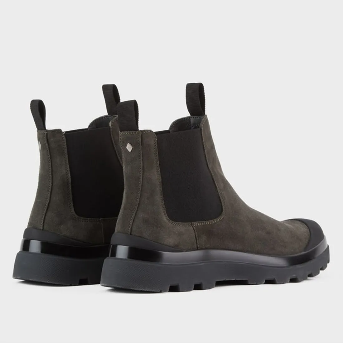 Stivaletti Beatle Panchic P03 in suede khaki con puntale in gomma