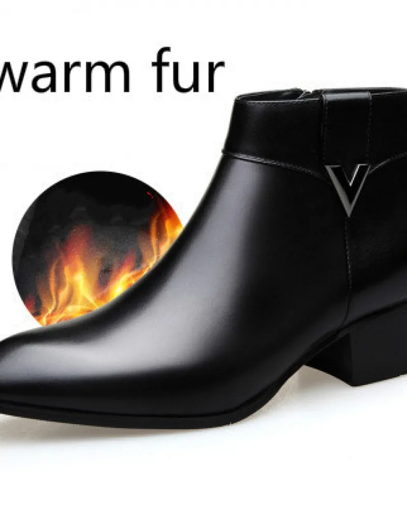 Stivaletti da uomo in vera pelle di marca di moda Stivaletti a punta con tacco alto Calzature fatte a mano da uomo Scarpe da cow