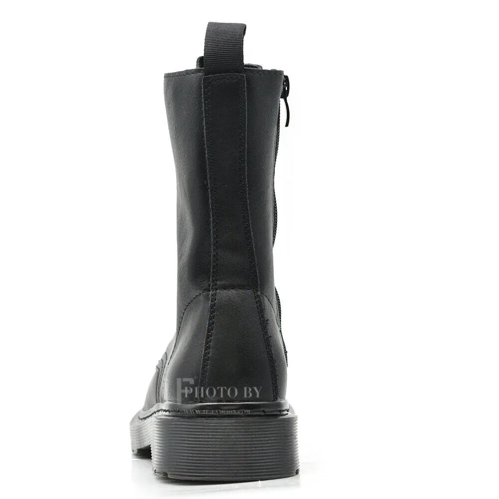 Stivaletti Stivali Anfibi Combat boots Militare Da Donna MT88-5 nero marrone