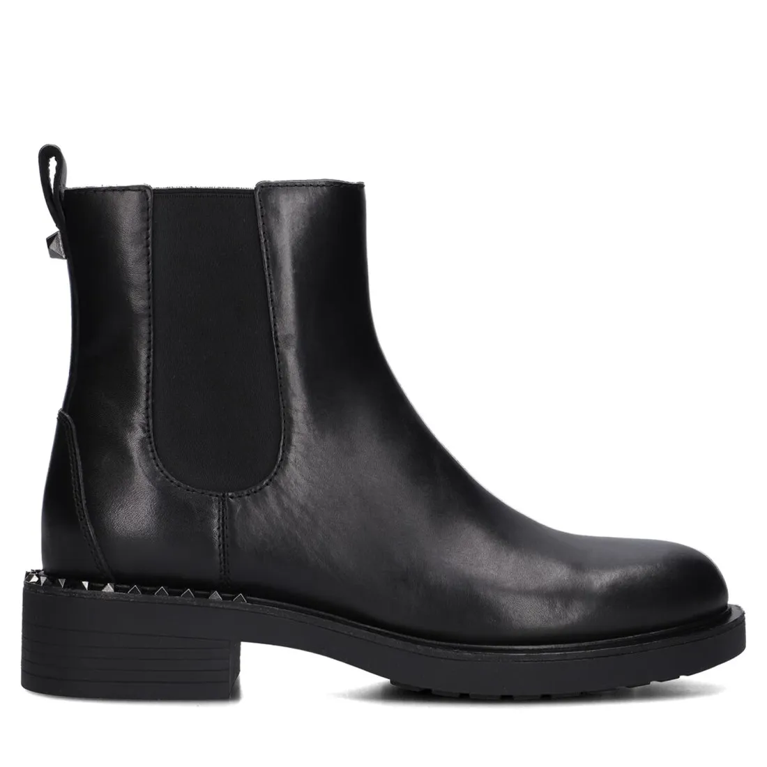 Stivaletto Chelsea Ash Fancy 01 in pelle nera con borchie