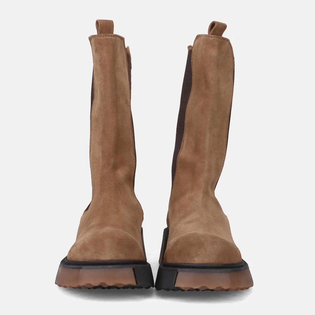 Stivaletto Chelsea Vicolo 8 in suede sigaro con suola bicolore