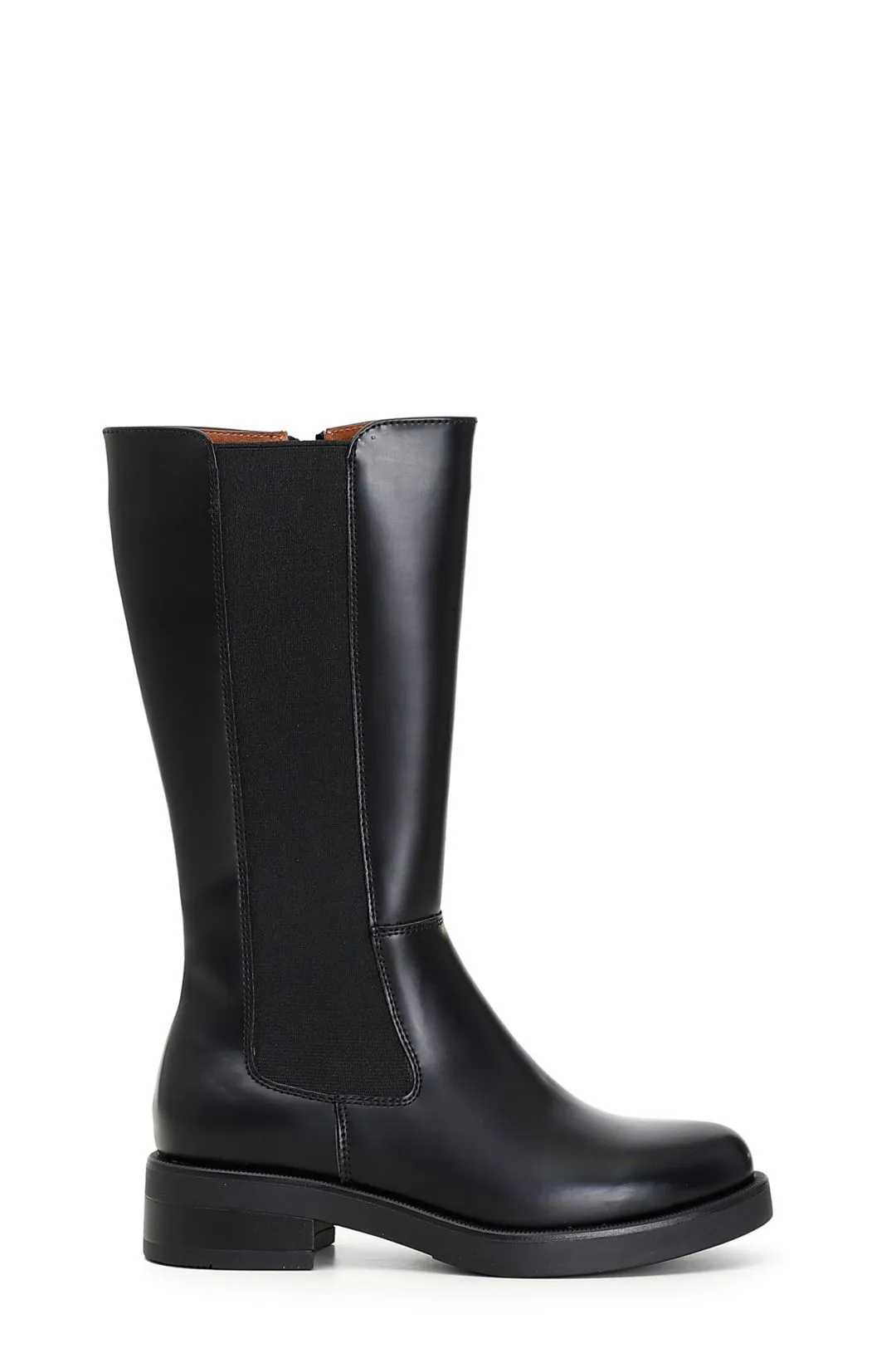 stivali alti in similpelle spazzolata con elastico