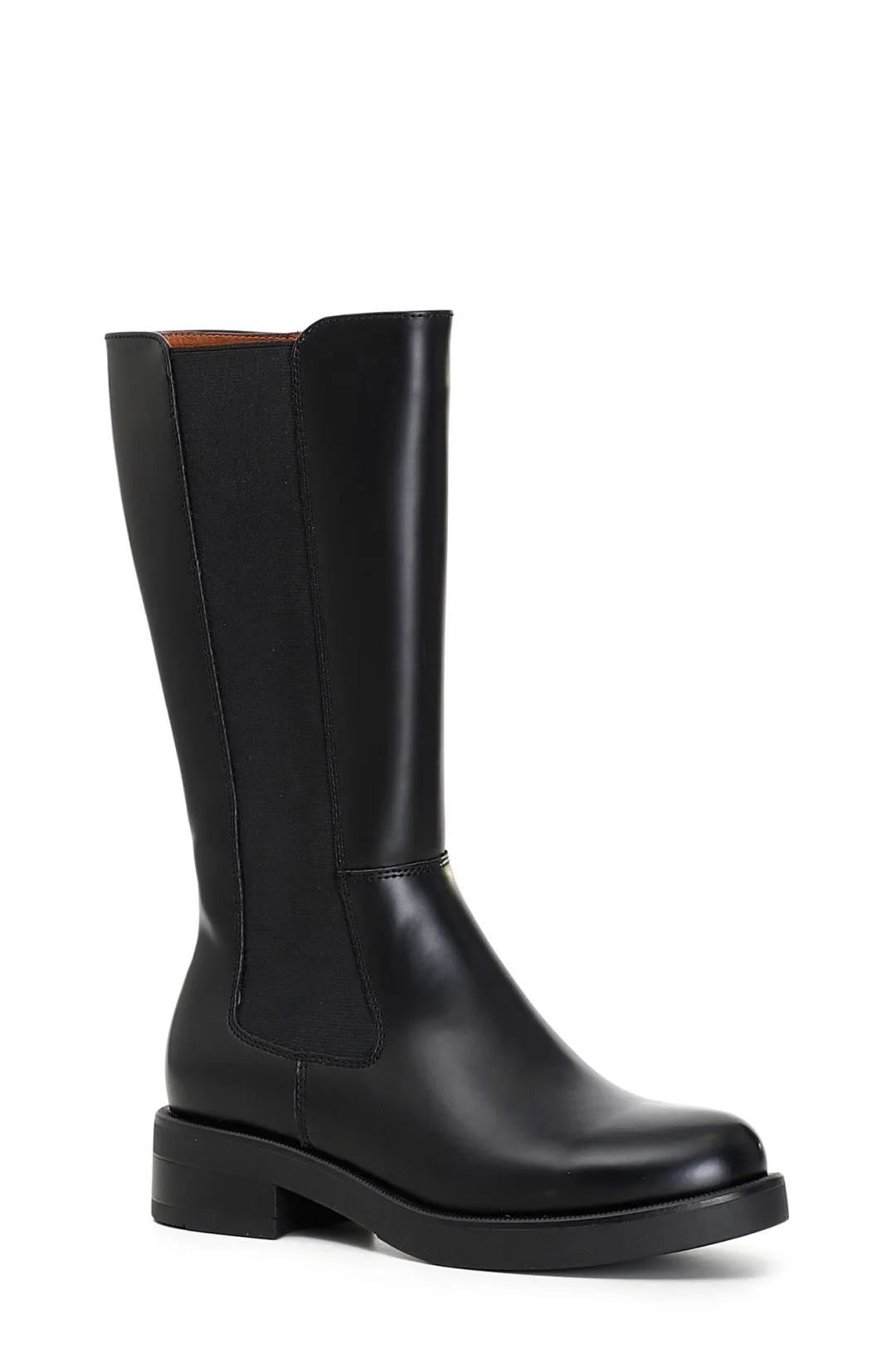 stivali alti in similpelle spazzolata con elastico