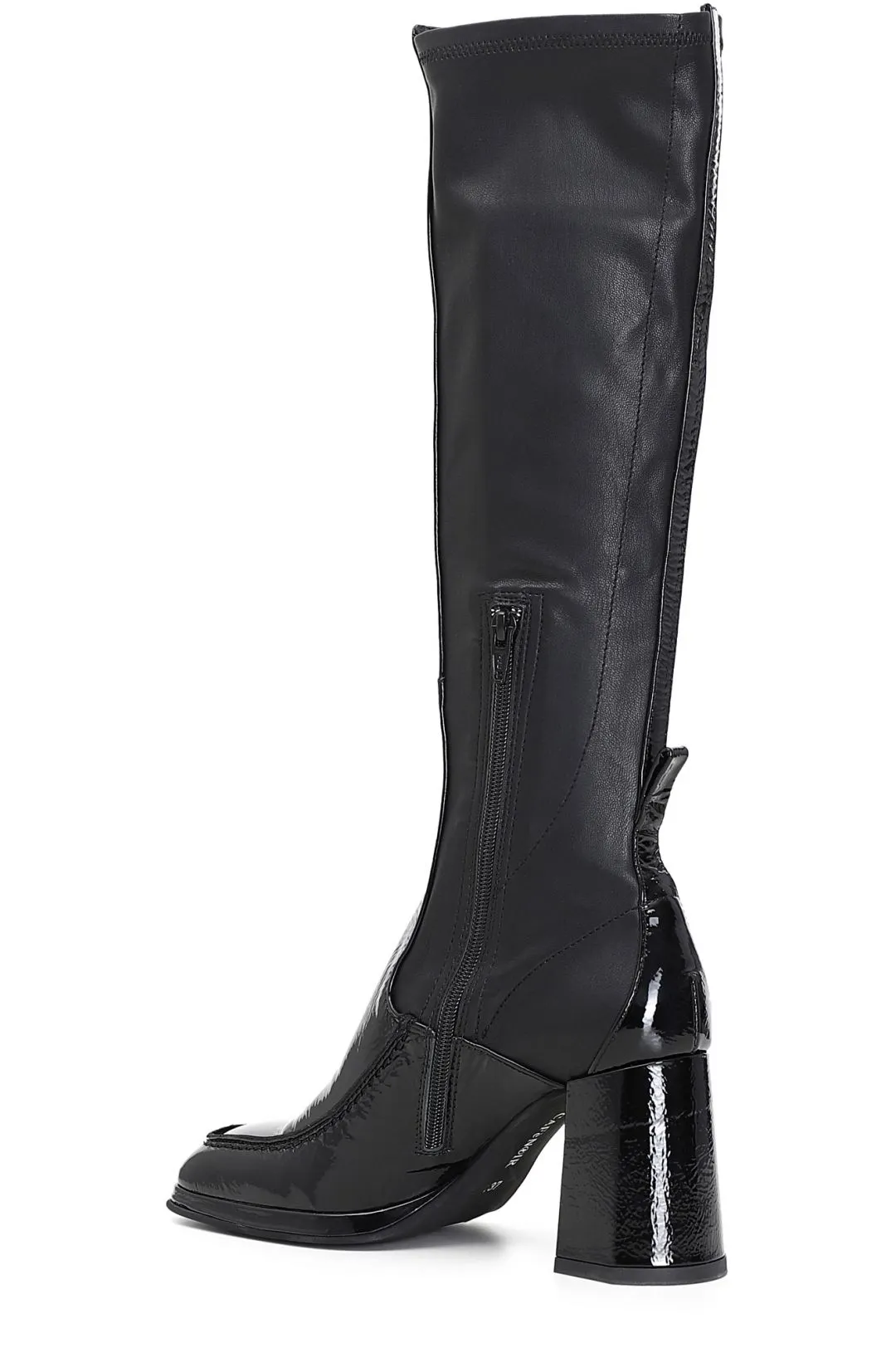 stivali in pelle naplack e materiale stretchy