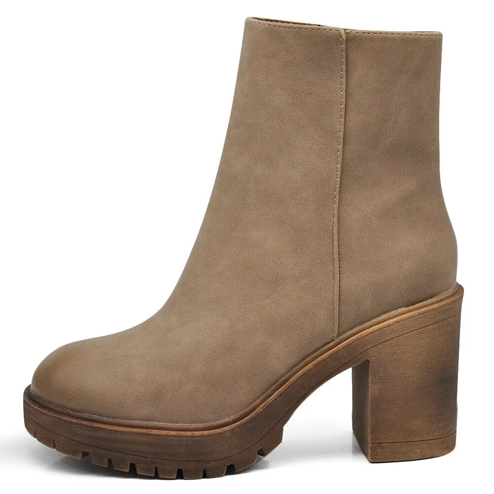 Stivali Stivaletti Tronchetti Da Donna Con Tacco Platform Zeppa MP650 nero beige
