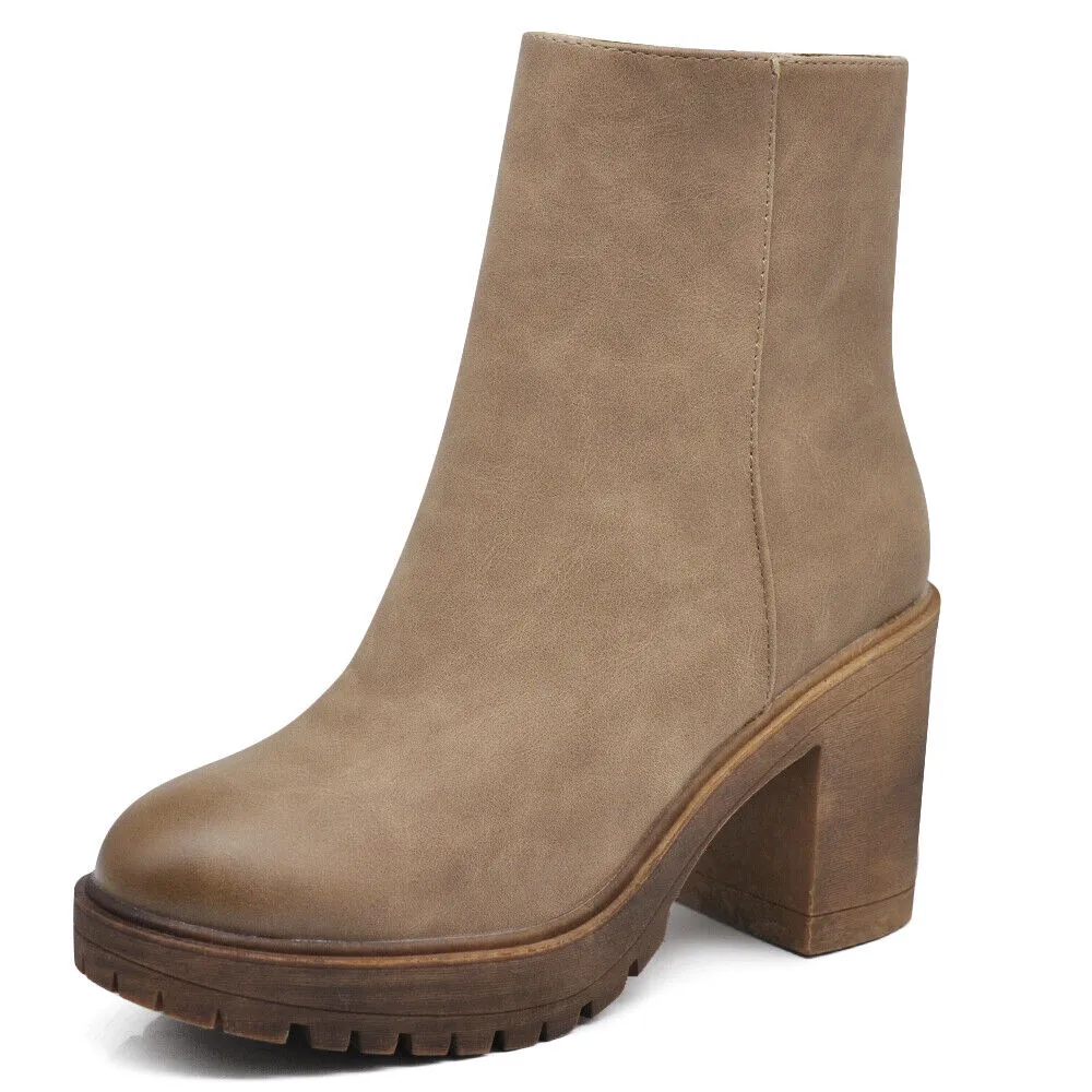 Stivali Stivaletti Tronchetti Da Donna Con Tacco Platform Zeppa MP650 nero beige