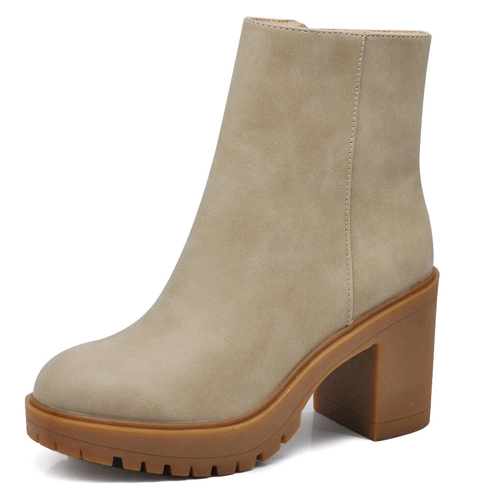 Stivali Stivaletti Tronchetti Da Donna Con Tacco Platform Zeppa MP650 nero beige