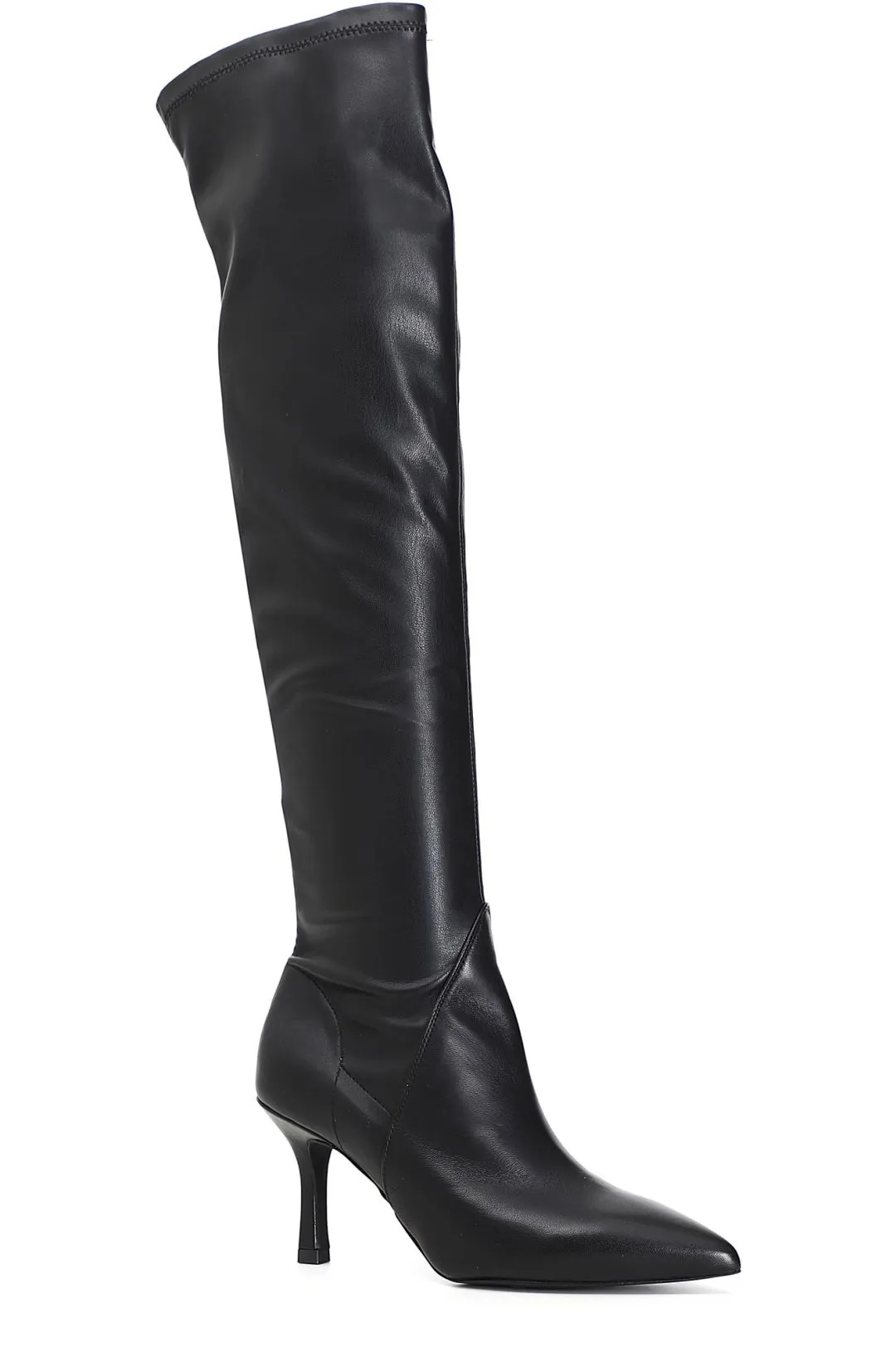 stivali stretchy in similpelle tacco sfilato medio