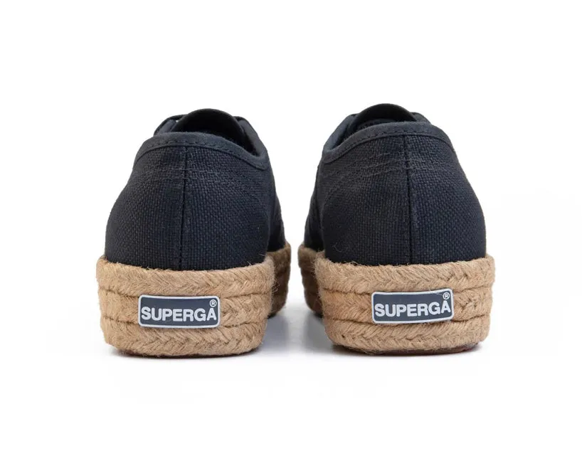 Superga suola in corda 3cm Nera