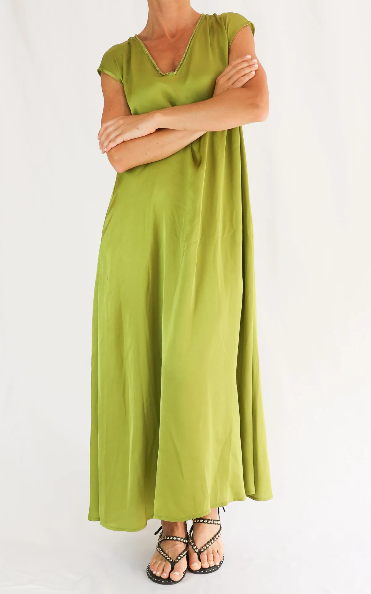 SUSYMIX – Abito costina lurex – VERDE PISTACCHIO