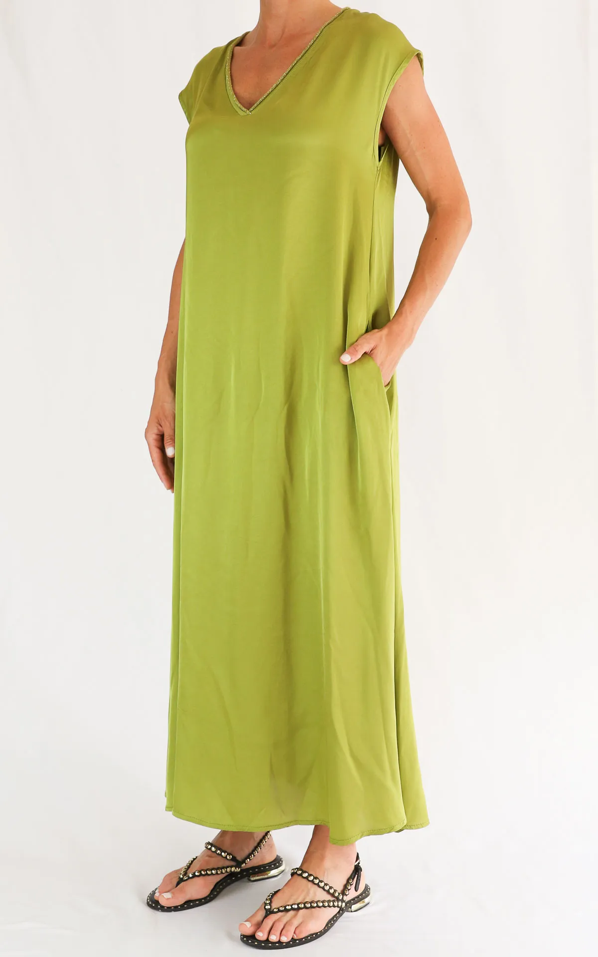 SUSYMIX – Abito costina lurex – VERDE PISTACCHIO