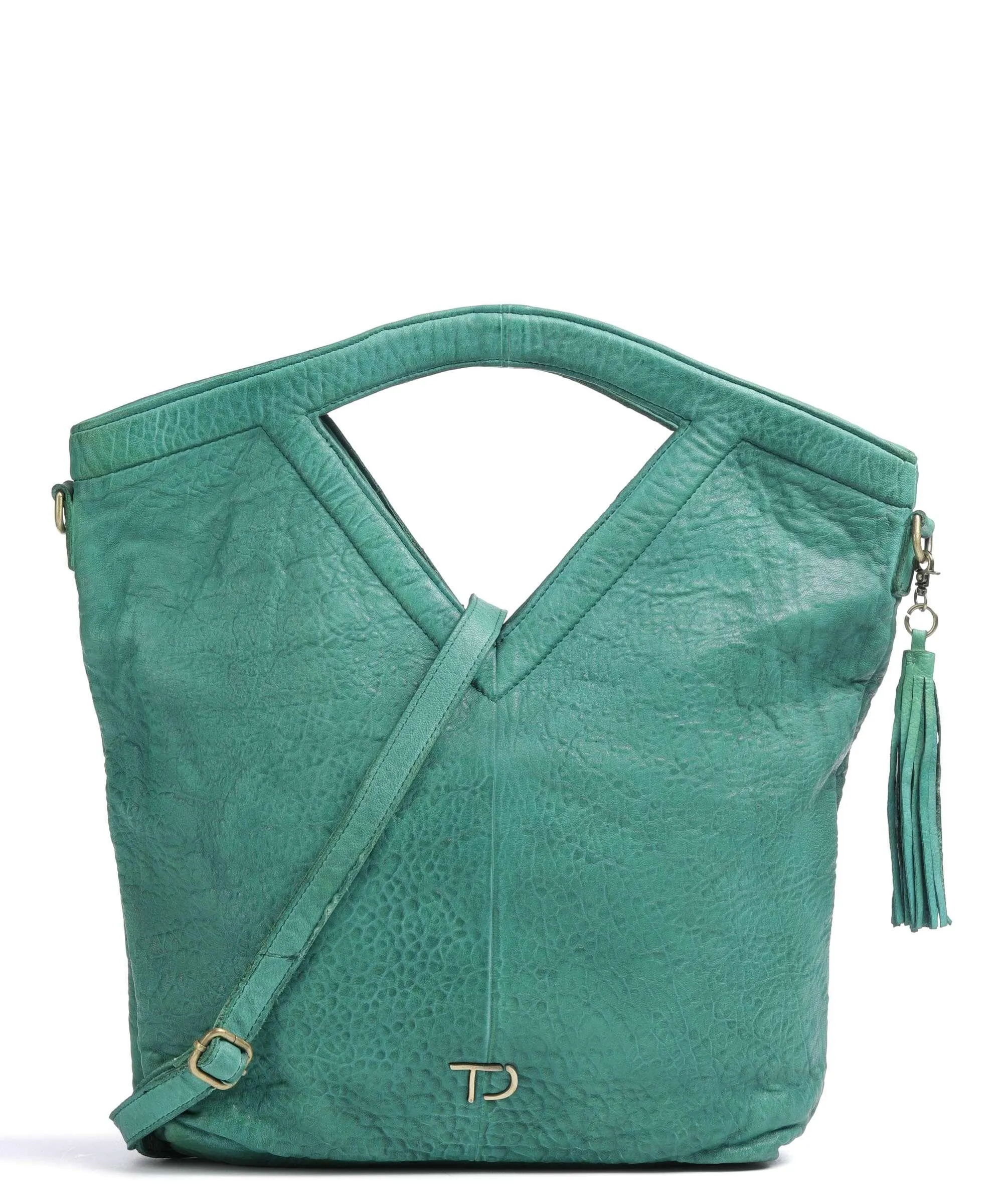  Taschendieb Wien Taborstraße 1 Borsa a mano pelle di vacchetta grana verde  