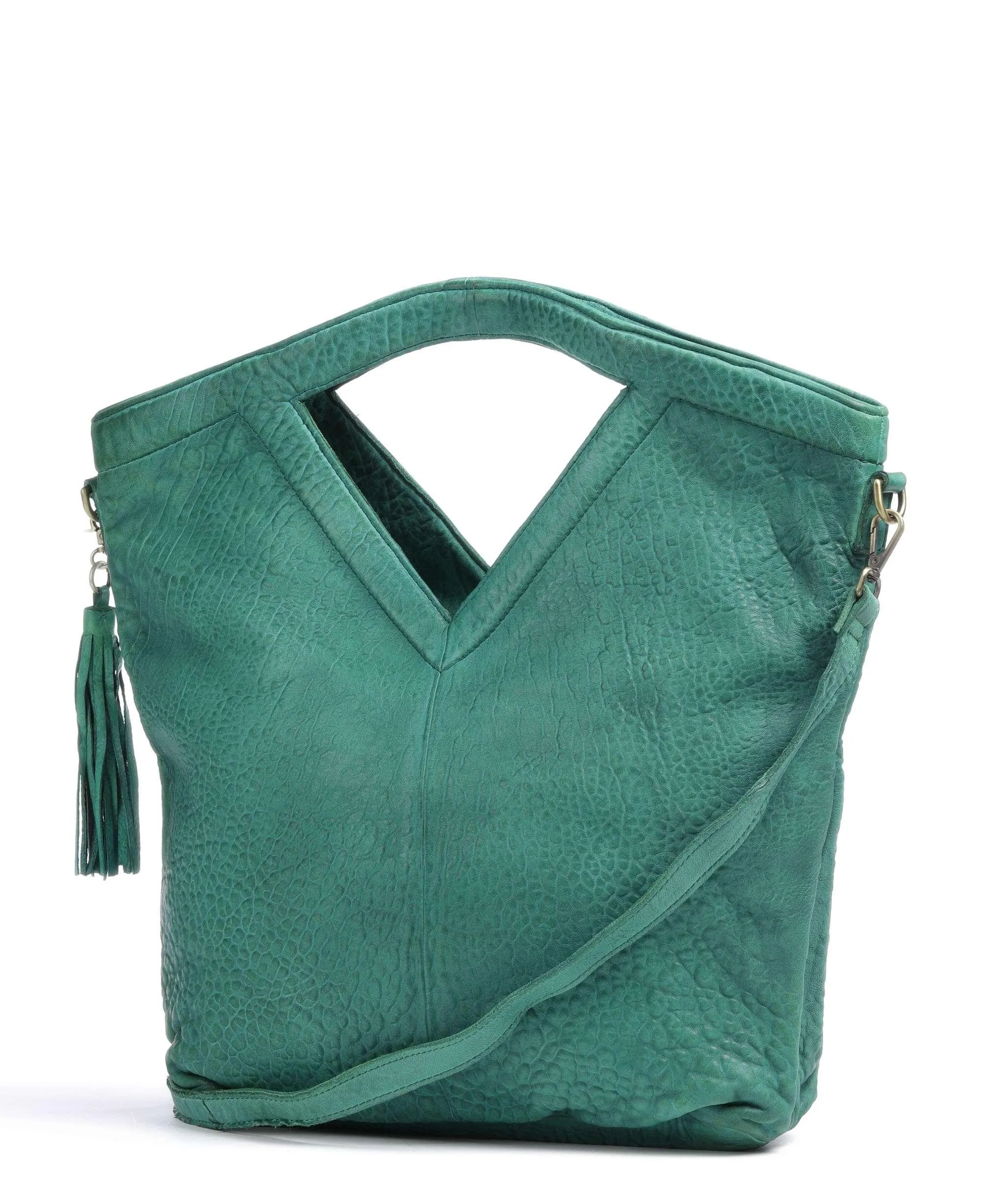  Taschendieb Wien Taborstraße 1 Borsa a mano pelle di vacchetta grana verde  