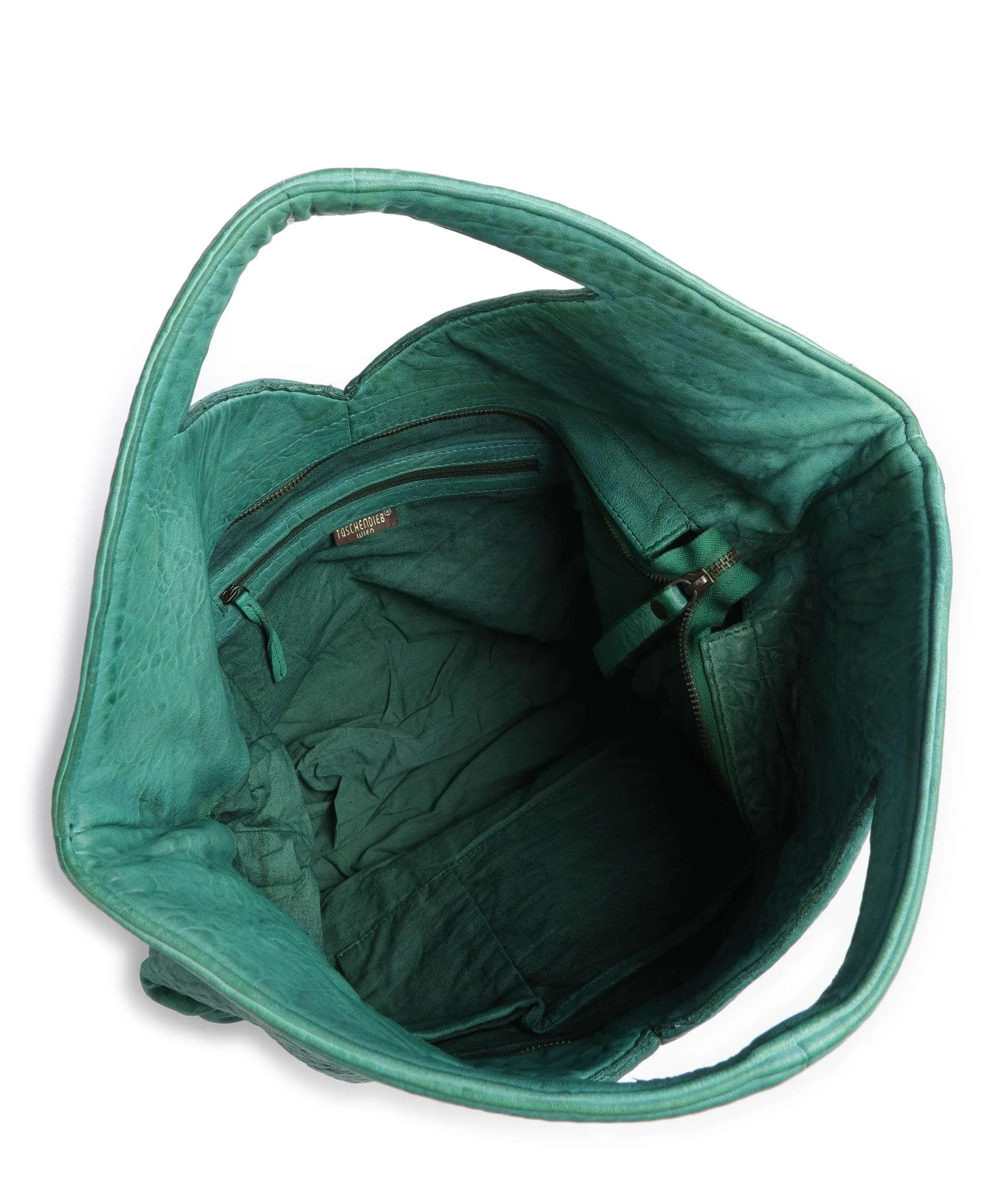  Taschendieb Wien Taborstraße 1 Borsa a mano pelle di vacchetta grana verde  