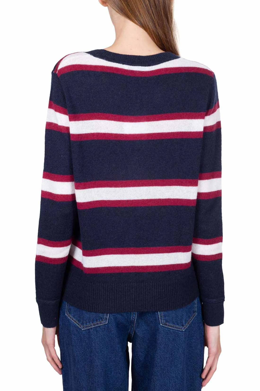 TOMMY HILFIGER Pullover donna a righe con monogram