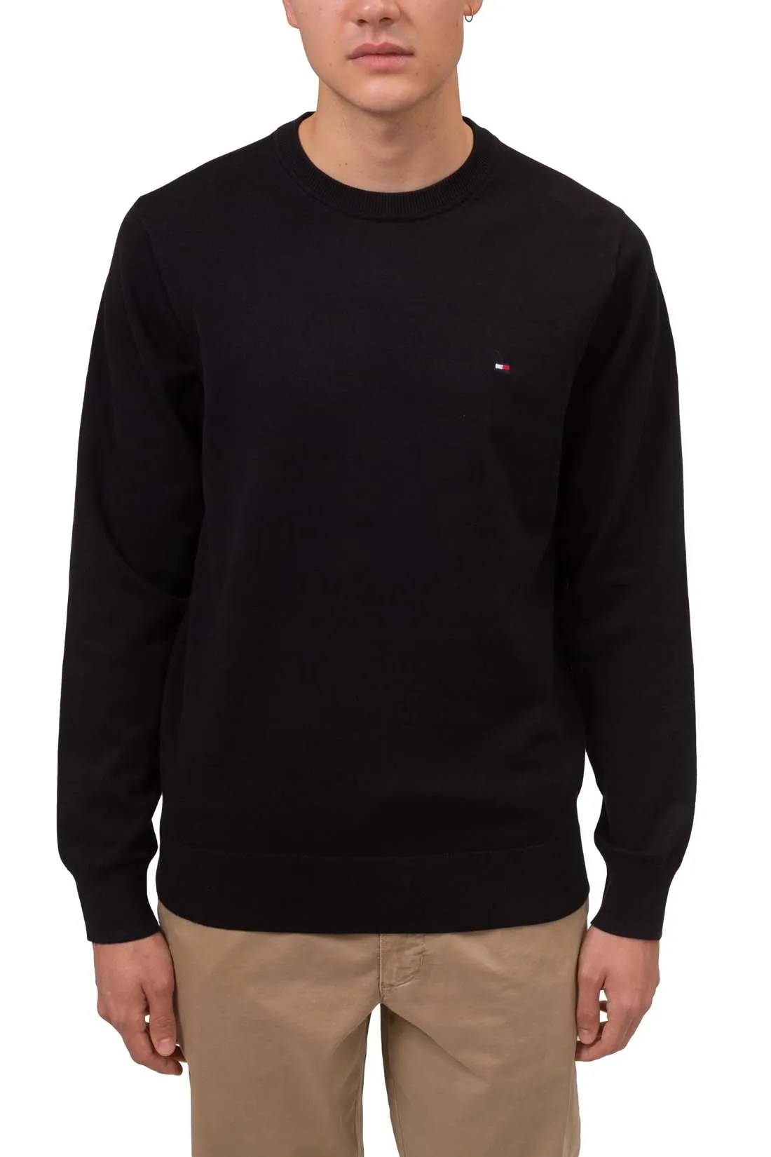 TOMMY HILFIGER Pullover uomo basic con ricamo flag