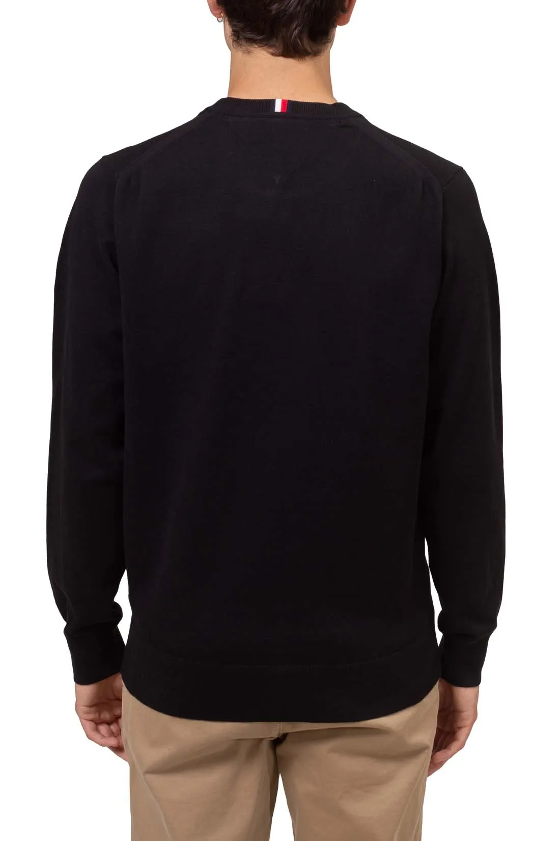 TOMMY HILFIGER Pullover uomo basic con ricamo flag