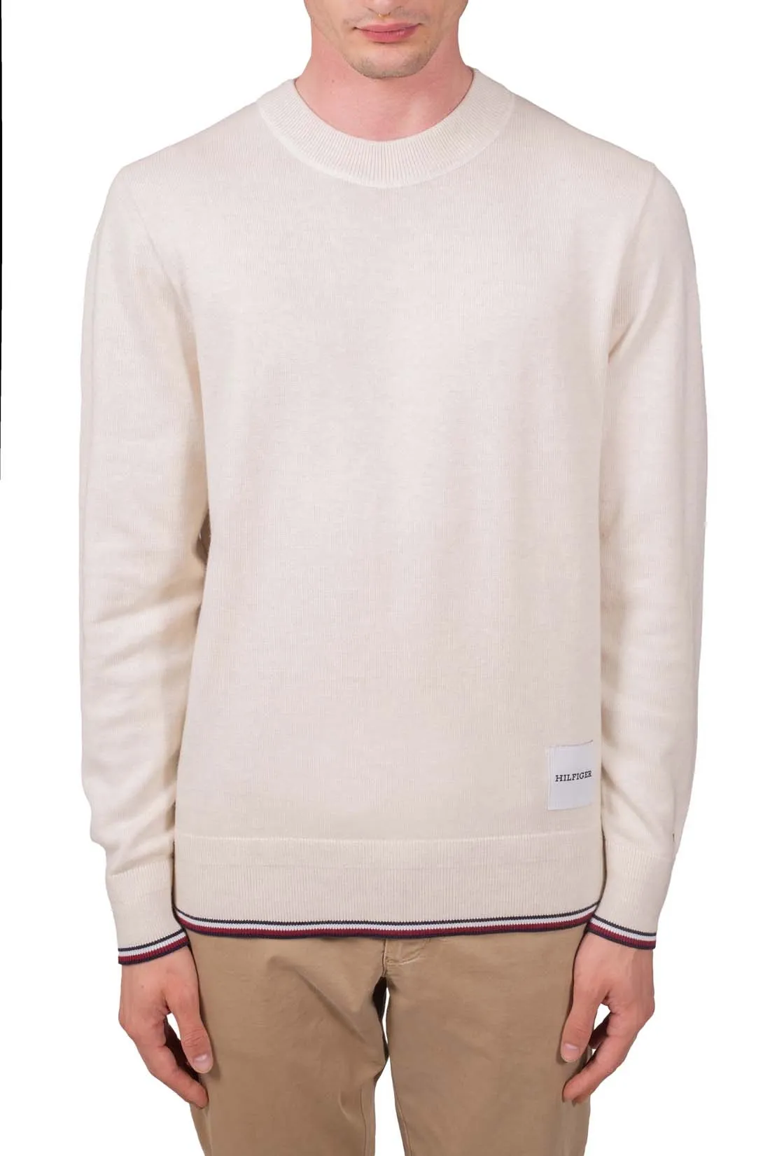 TOMMY HILFIGER Pullover uomo con profili signature