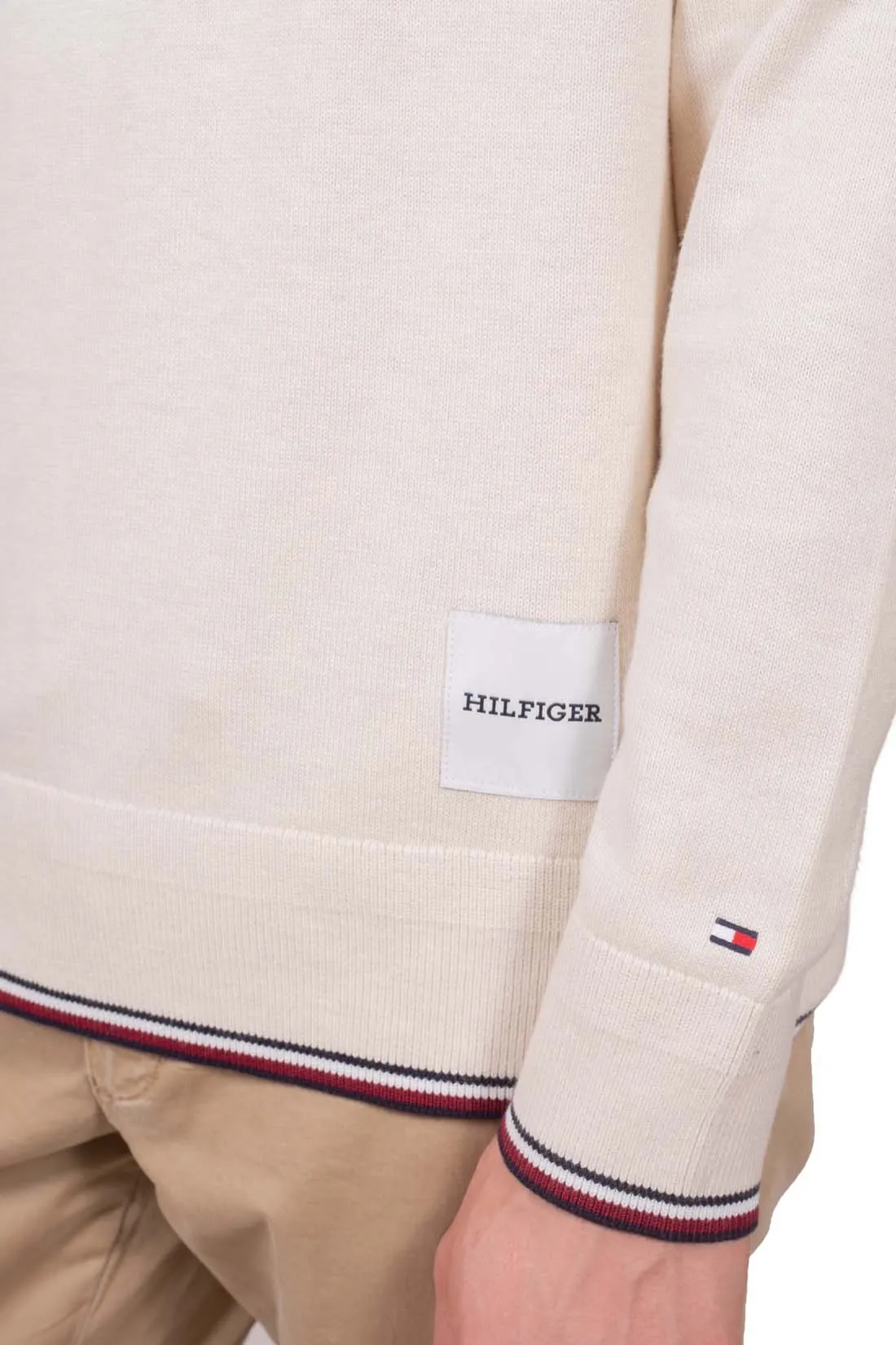 TOMMY HILFIGER Pullover uomo con profili signature