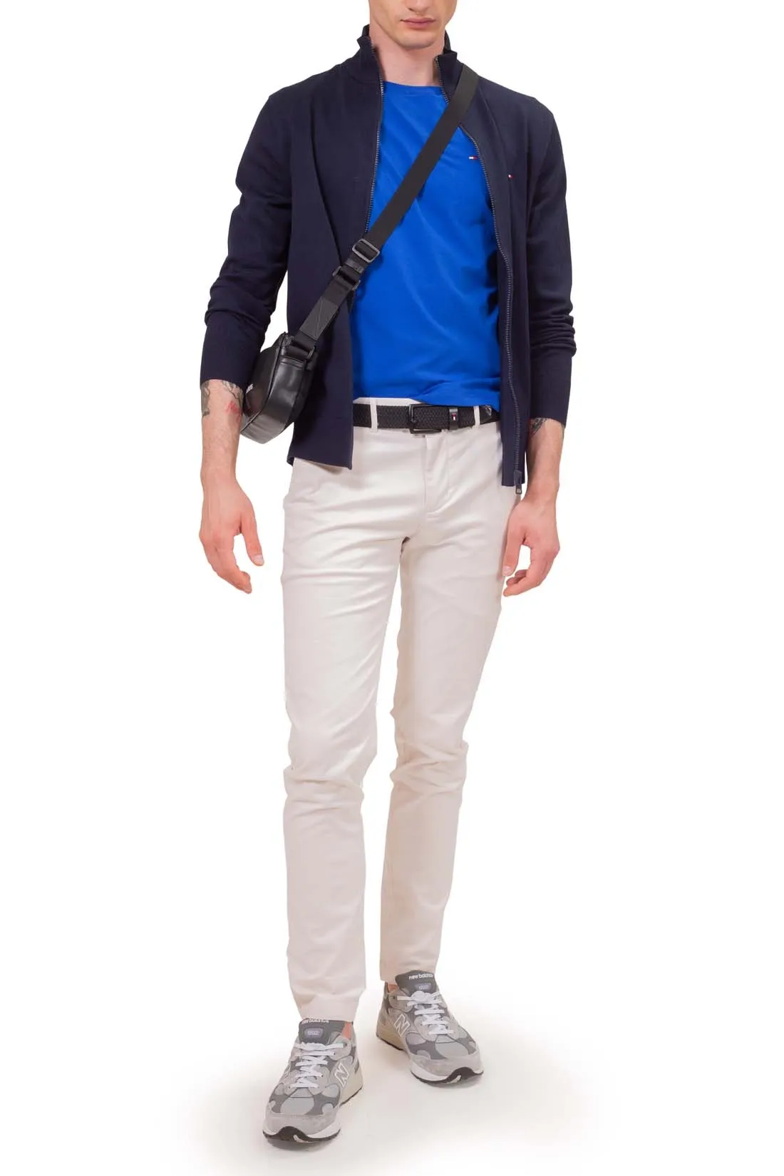 TOMMY HILFIGER Pullover uomo con zip e dettagli logo