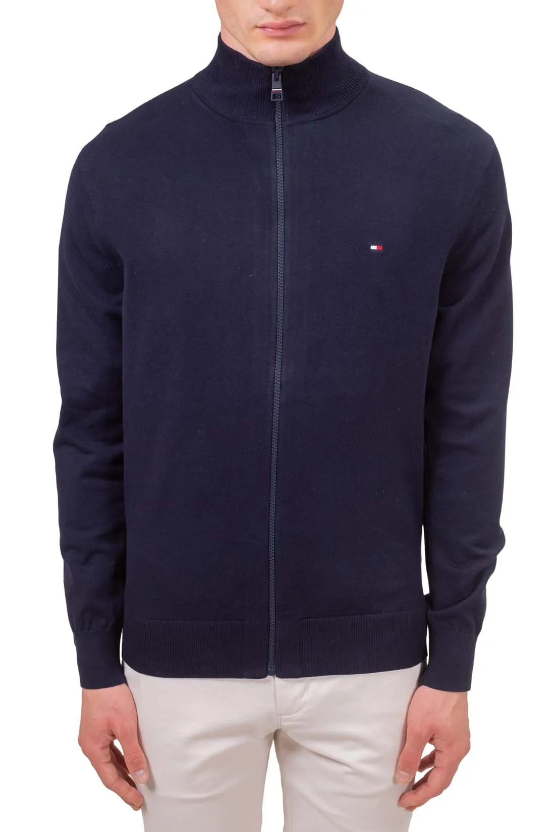 TOMMY HILFIGER Pullover uomo con zip e dettagli logo
