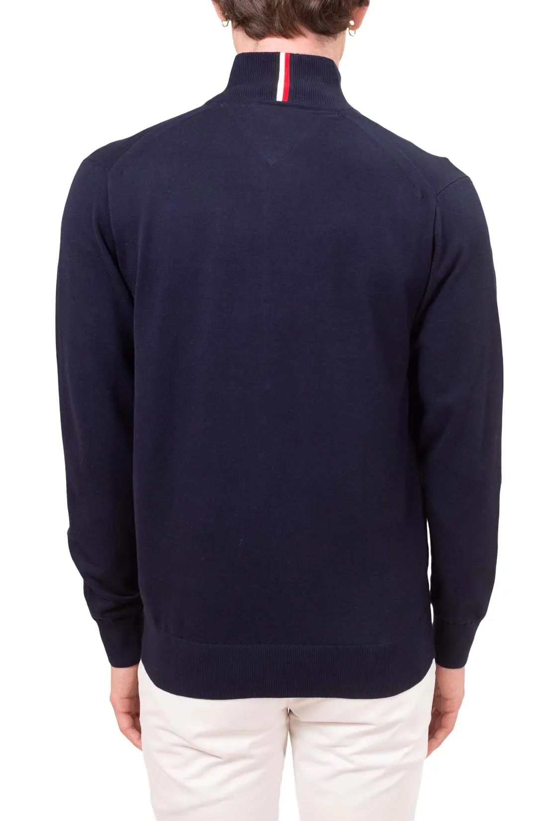 TOMMY HILFIGER Pullover uomo con zip e dettagli logo