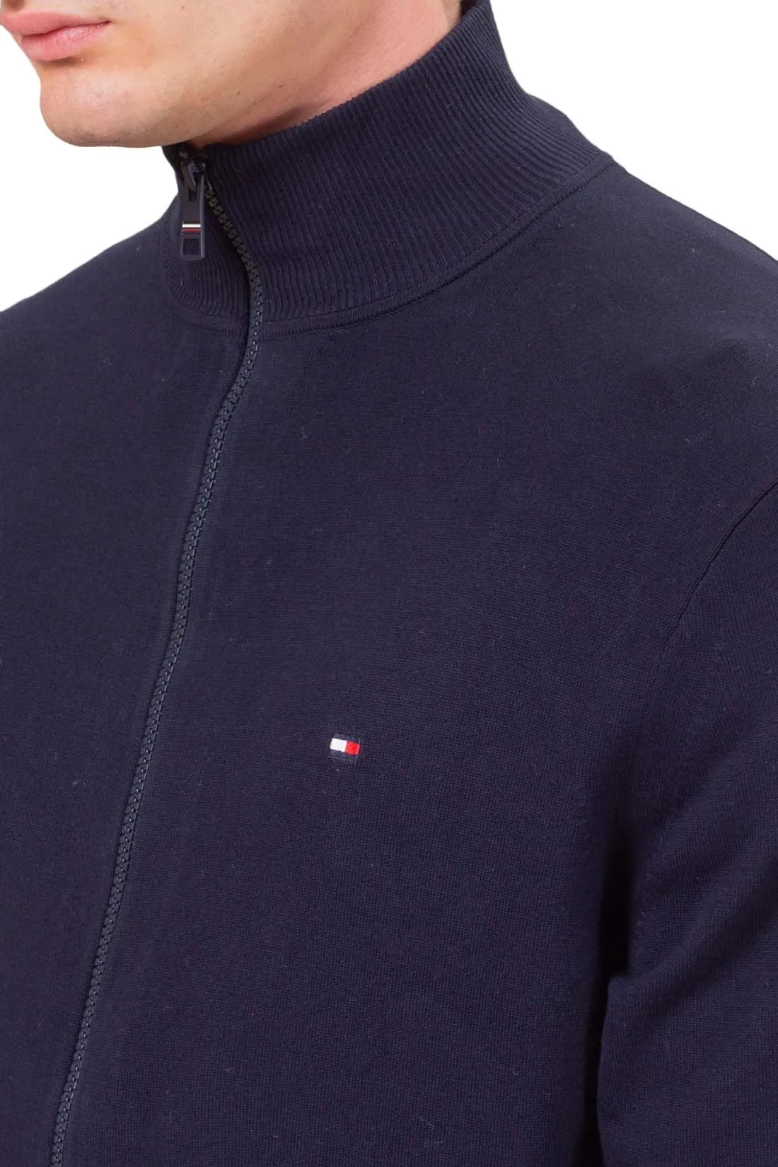 TOMMY HILFIGER Pullover uomo con zip e dettagli logo