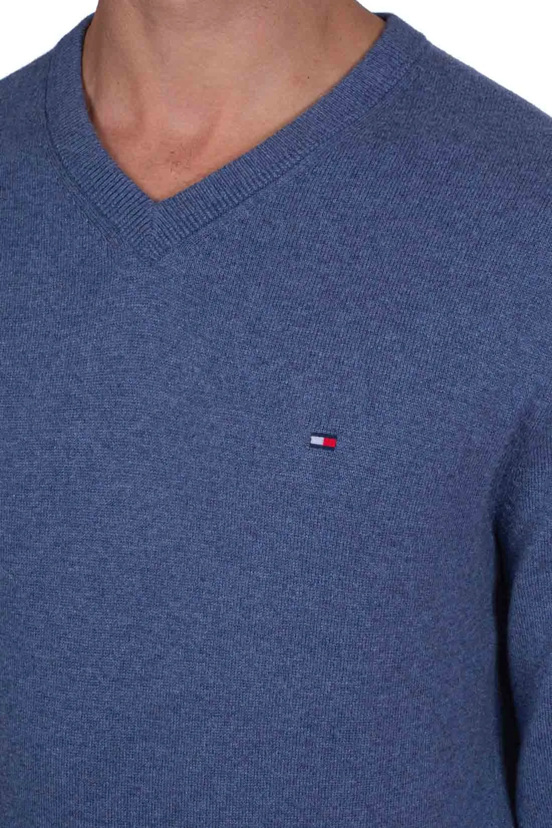 TOMMY HILFIGER Pullover uomo flag con scollo a v