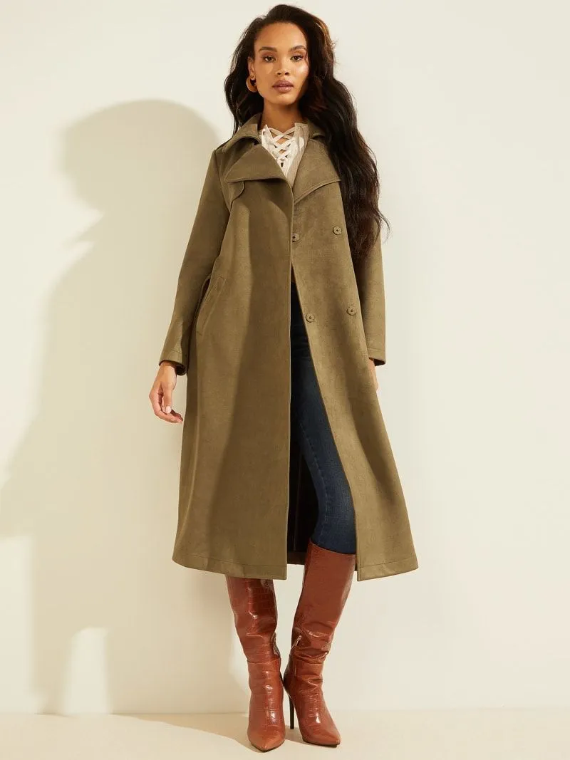 Trench lungo simil scamosciato guess