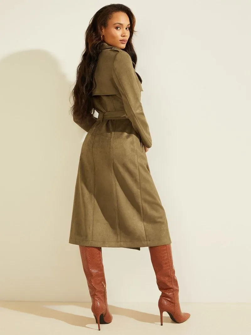 Trench lungo simil scamosciato guess