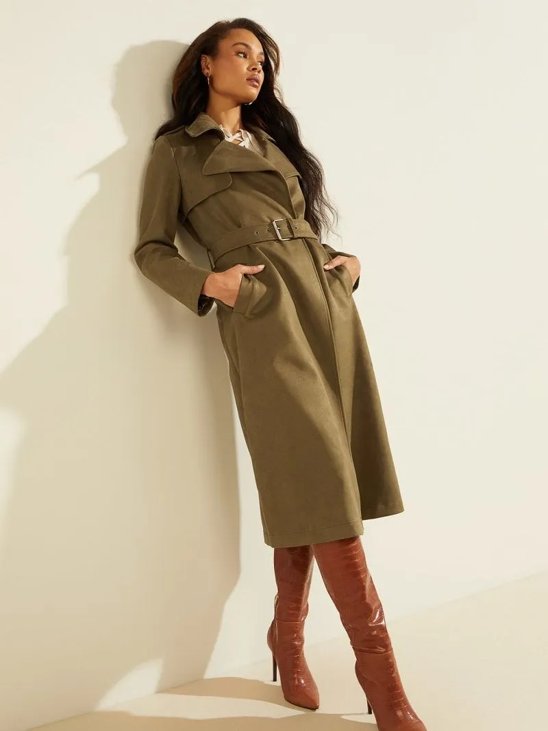 Trench lungo simil scamosciato guess