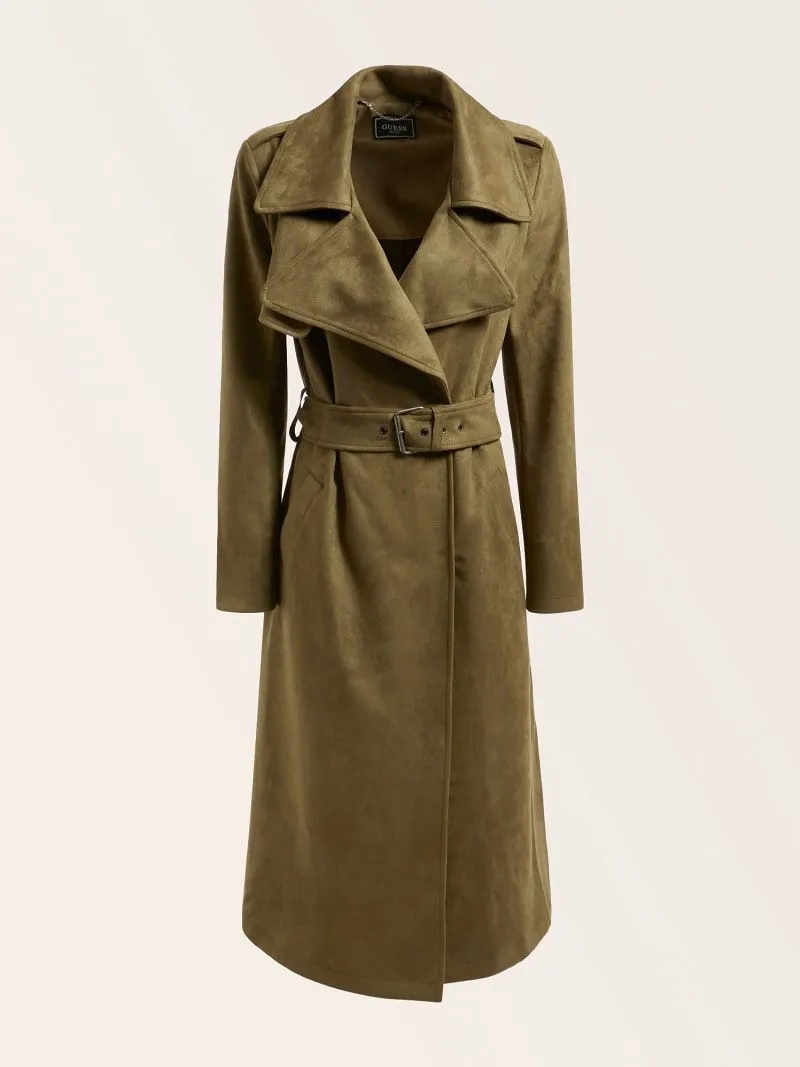 Trench lungo simil scamosciato guess