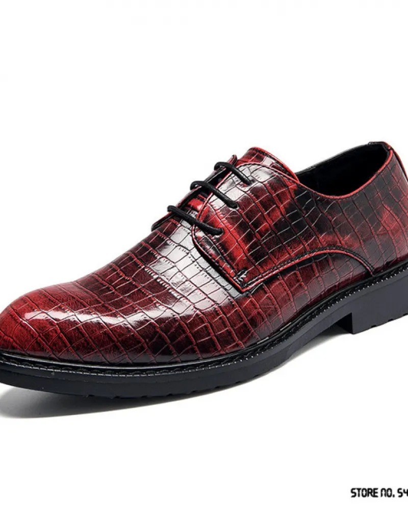 Trend British Pointed Alligator Pattern Scarpe Oxford casual per uomo Abito da cerimonia nuziale formale Ritorno a casa Sapato S