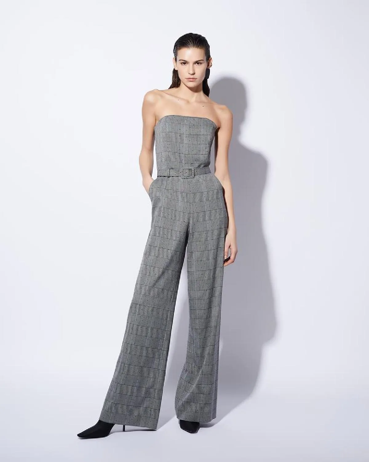 W4-TU002 Tuta in Check Grigio  