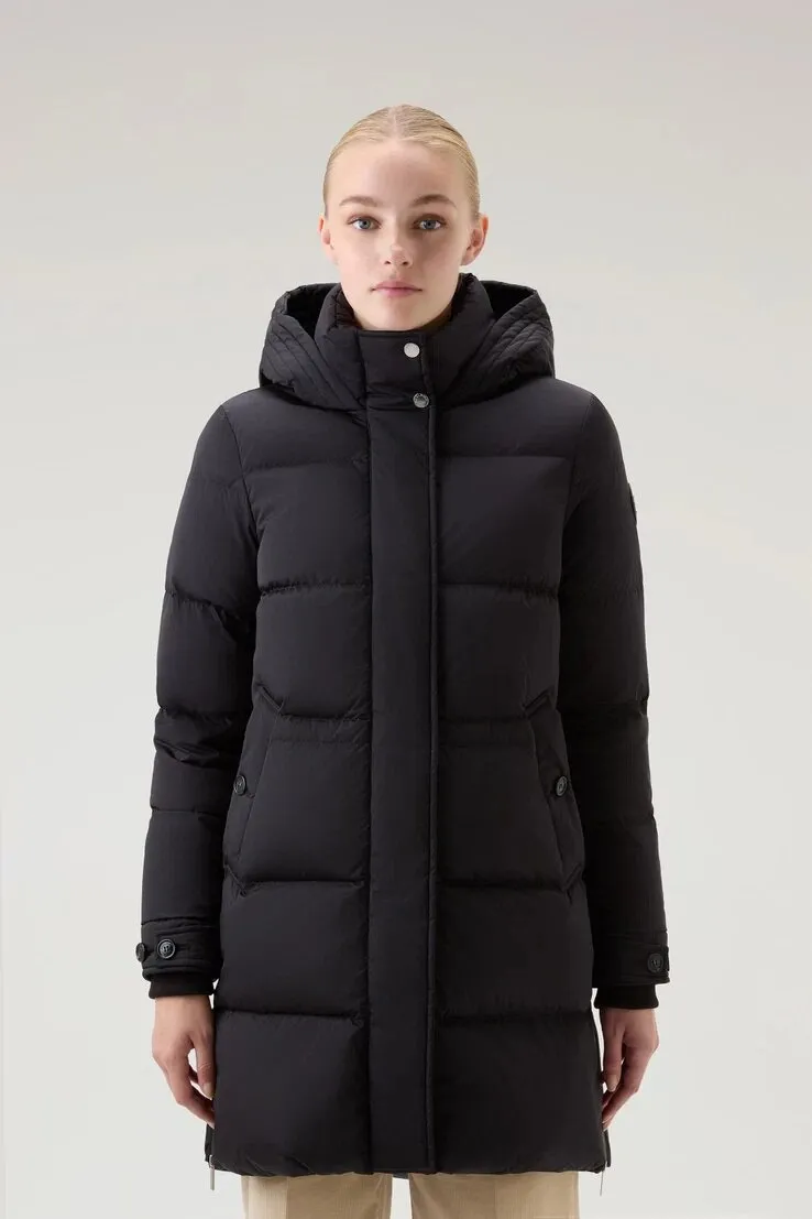 WOOLRICH Piumino Alsea con cappuccio in nylon elasticizzato
